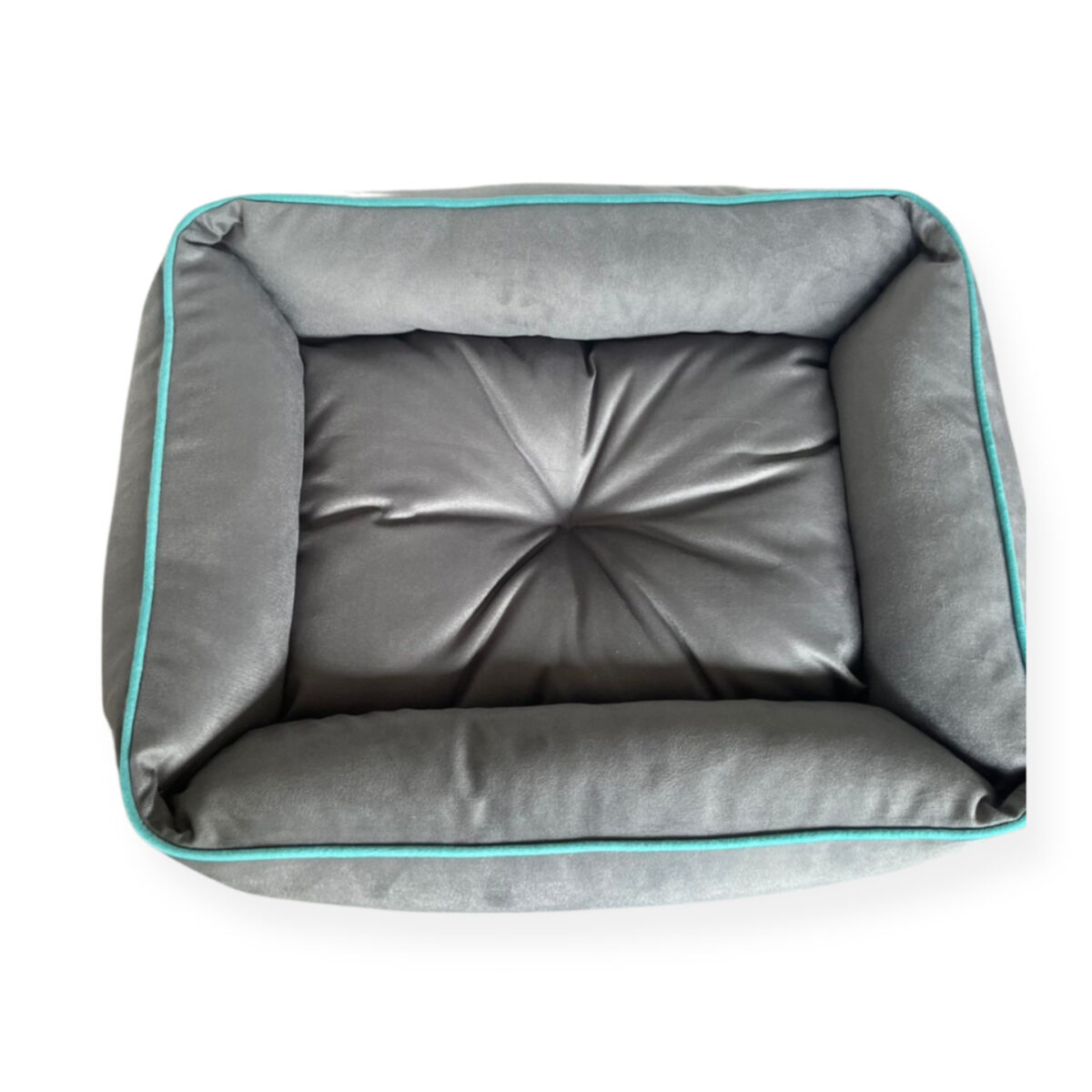 PET-À-PORTER Cama para perro modelo Hampton, Comoda y resistente color gris con azul medidas a elegir - Imagen 5