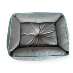 PET-À-PORTER Cama para perro modelo Hampton, Comoda y resistente color gris con azul medidas a elegir - Imagen 5