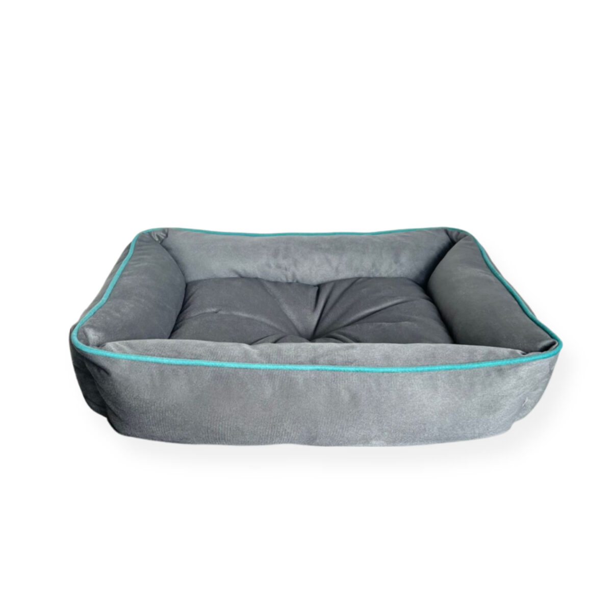 PET-À-PORTER Cama para perro modelo Hampton, Comoda y resistente color gris con azul medidas a elegir - Imagen 3