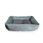 PET-À-PORTER Cama para perro modelo Hampton, Comoda y resistente color gris con azul medidas a elegir - Imagen 3