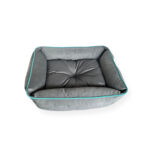 PET-À-PORTER Cama para perro modelo Hampton, Comoda y resistente color gris con azul medidas a elegir - Imagen 4