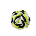 Juguete Bola trenzada de algodón para perro verde, blanco y negro
