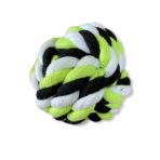 Juguete Bola trenzada de algodón para perro verde, blanco y negro - Imagen 2
